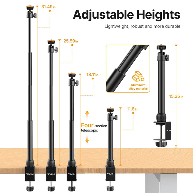 VIJIM K20 11 polegadas Painel de Luz Diammable 2500K-9000K LED Key Light com controle remoto 30m Estender Light Stand para Live Stream