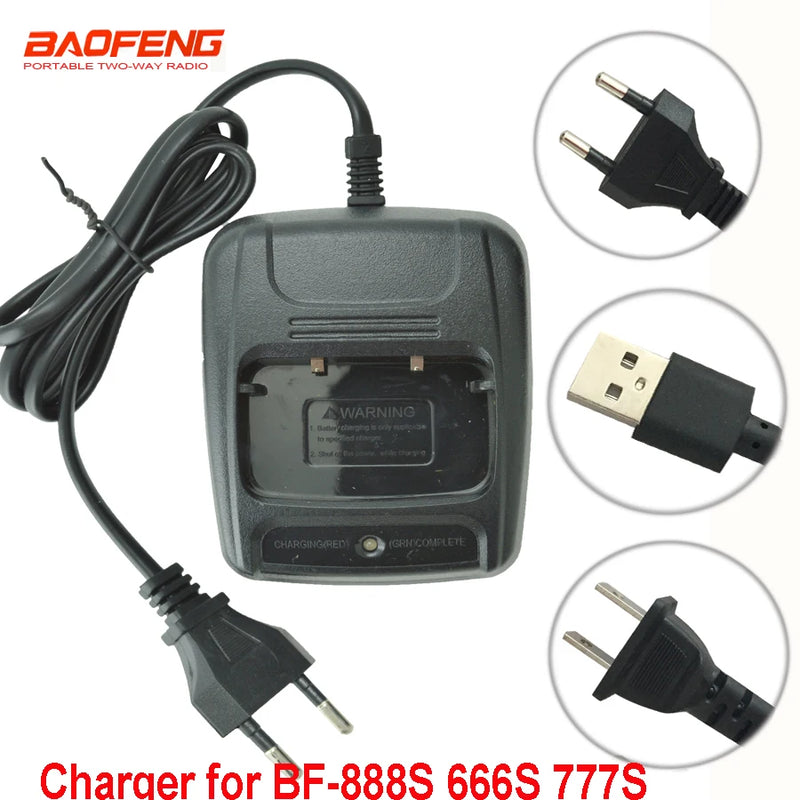 Carregador de mesa especial original ue/eua/usb para baofeng BF-888S BF-777S BF-666S rádio em dois sentidos walkie talkie carregador usb