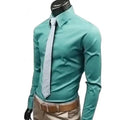 Camisa masculina de manga comprida, camisa casual, fina, cor sólida, plus size, camisa social masculina, M, 5XL