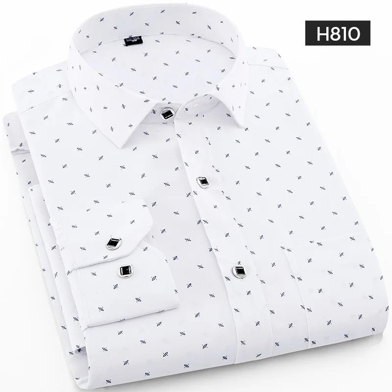 Camisa xadrez manga longa dos homens, vestido slim fit, marca de roupa masculina, primavera, verão, M-5XL