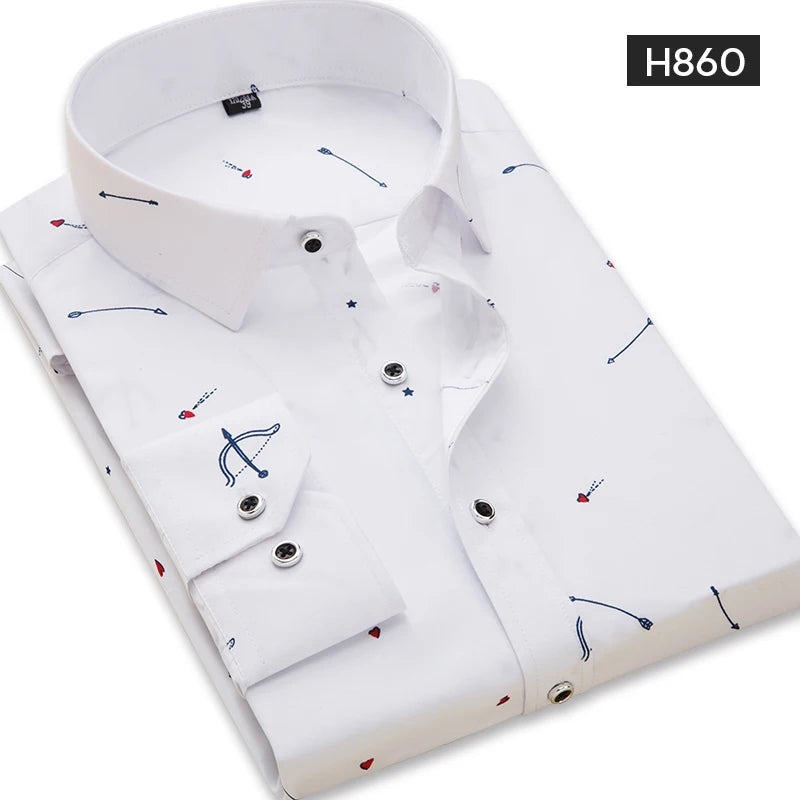 Camisa xadrez manga longa dos homens, vestido slim fit, marca de roupa masculina, primavera, verão, M-5XL