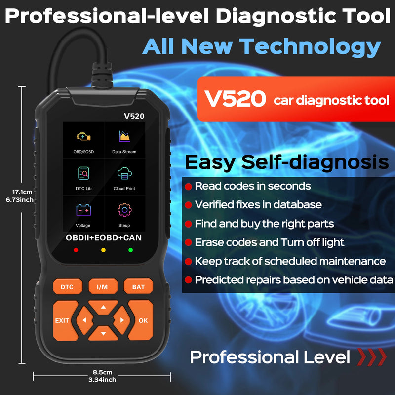 Profissional OBD2 Auto Engine System Scanner, Vida livre, Automotive DTC Lookup Code Reader, Car Diagnostic Tool