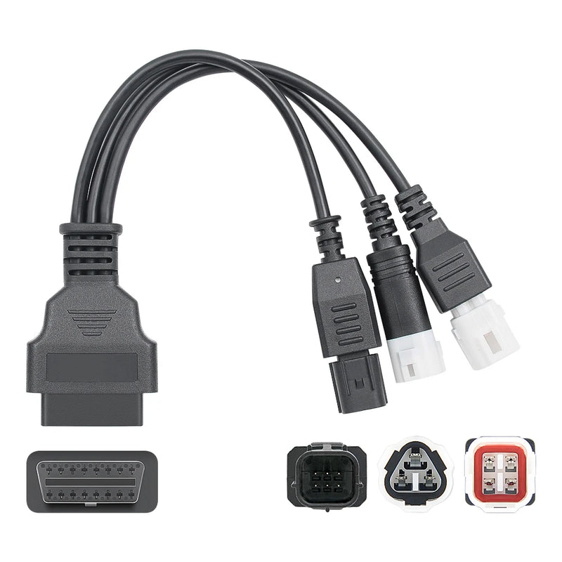 Motocicleta Cabo de Extensão, macho para fêmea, 3Pin, 4Pin para Yamaha, 6Pin para Honda, 16Pin, OBD2 Connector, Moto Ferramenta de Diagnóstico