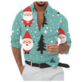 Flocos de neve dourados impressos em 3D masculino Camisa, Abotoados, Manga comprida, Ao ar livre, Colarinho, Roupas, Dia, Dia, 2024