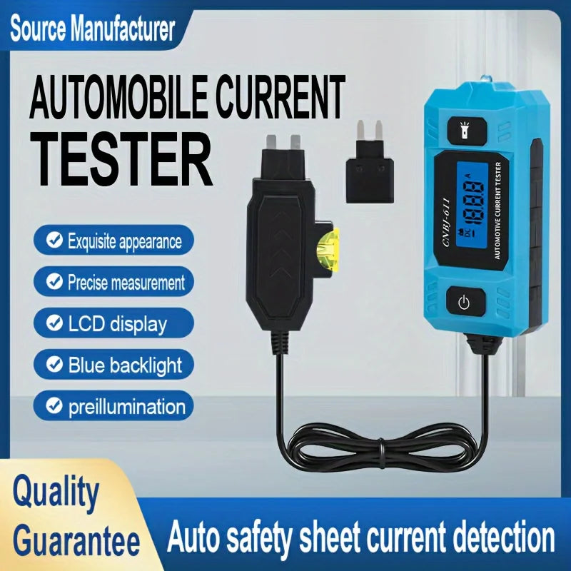 Testador de circuito de carro, ferramenta de diagnóstico de fusível de teste de corrente, faixa 12v 0.01 ~ 19.99a, detector de reparo, galvanômetro, acessórios automotivos