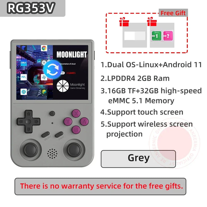 Anbernic rg353v rg353vs jogador de jogo portátil 3.5 polegadas tela ips máquina de jogo portátil android linux os psp jogo 512g 80000 jogos