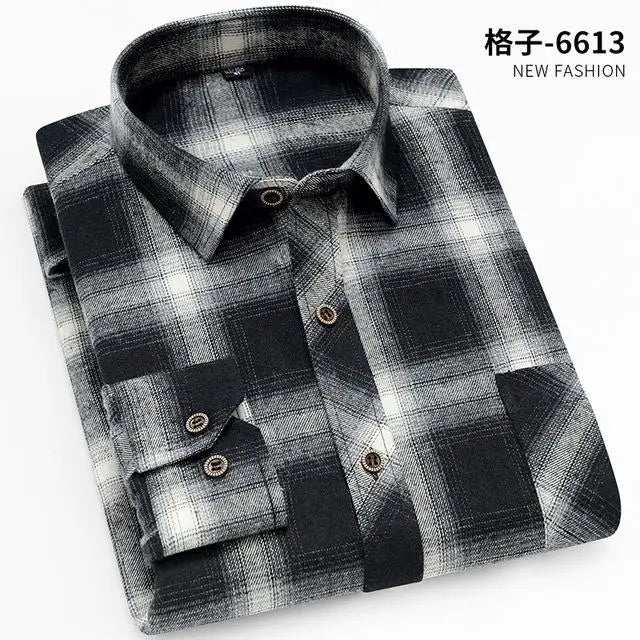 100% algodão camisa xadrez dos homens de flanela ajuste fino primavera outono masculino marca casual camisas de manga comprida macio confortável 4xl