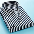 Camisa listrada de manga comprida masculina, Roupas populares coreanas, Roupas de luxo, Camisas Elegantes Lisas, Moda Masculina