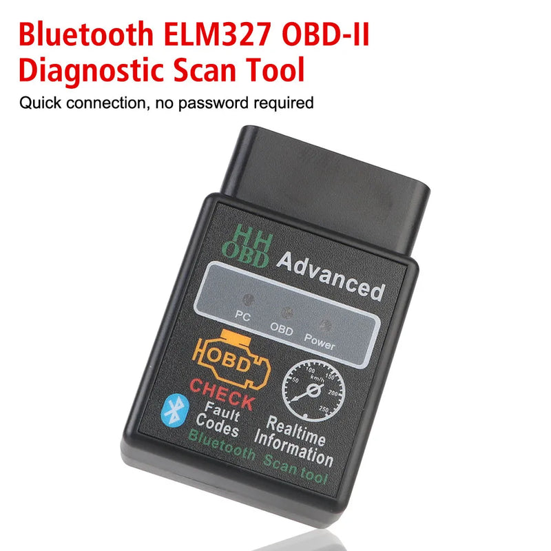 ELM327 Car Diagnostic Scanner, Leitor de Código, OBD2 Adaptador Interface, Bluetooth V1.5 Detector, Acessórios do carro, IOS, Android