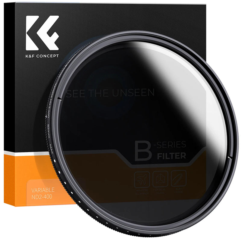 K & F Concept DSLR Camera Lens Filter, ND2-ND400, filtro ND variável, ajustável, densidade neutra, 37mm, 43mm, 49mm, 52mm, 55mm, 58mm, 67 milímetros, 77 milímetros, 82 milímetros