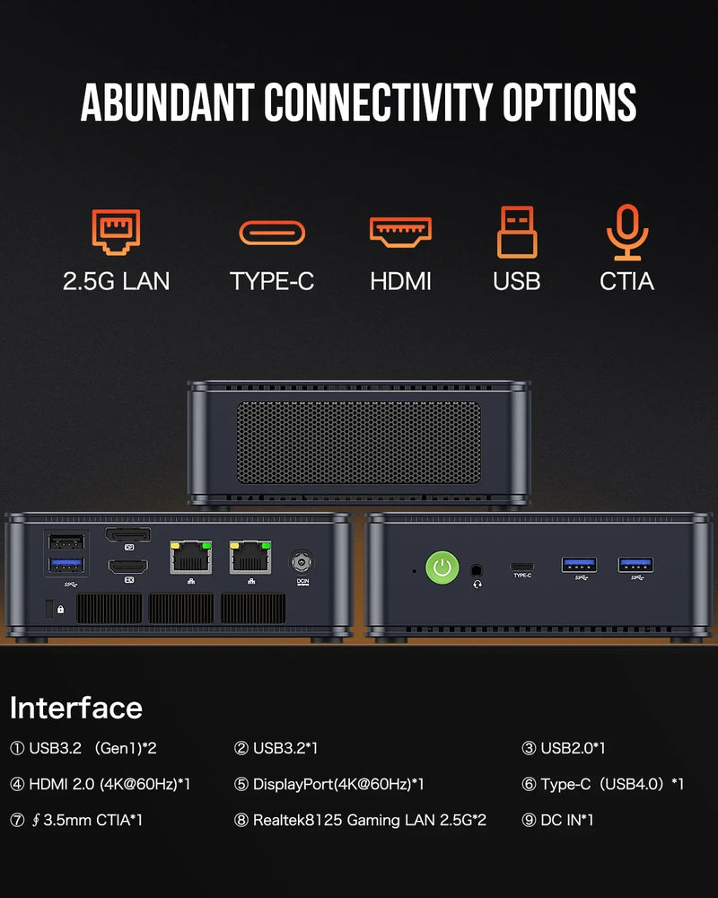 GMKtec M6 ryzen5 mini pc gamer AMD RYZEN5 6600H DDR5 16GB 500GB 32GB 1TB SSD 5600Mhz NVME Pcie 3.0 computador para jogos diy