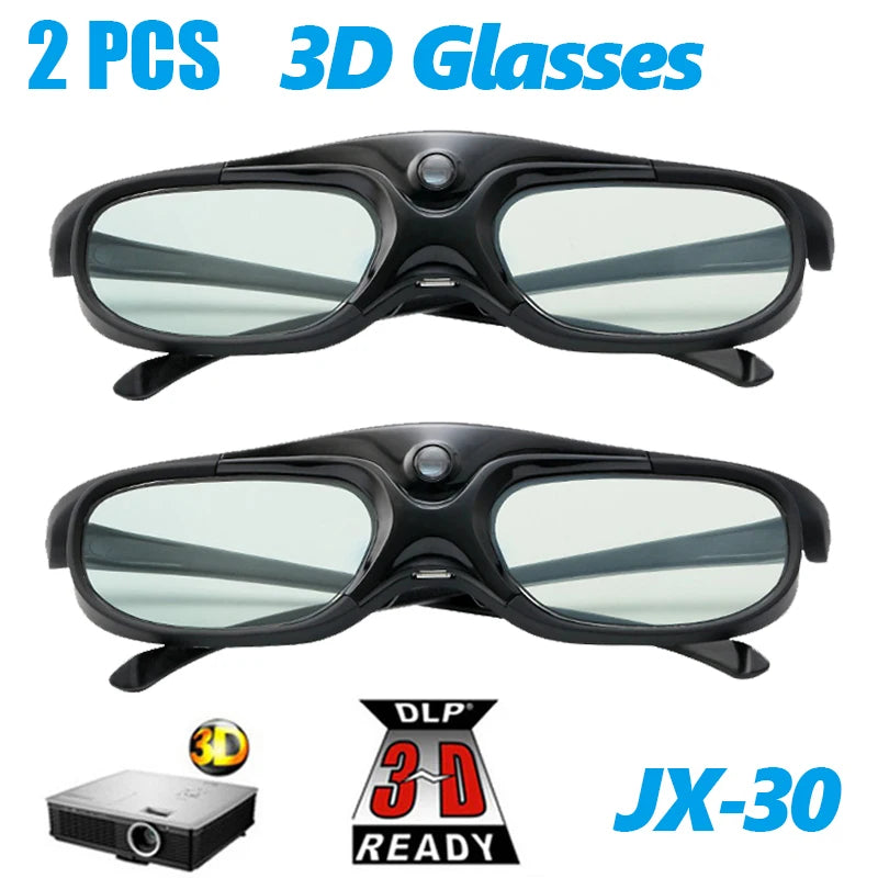 Óculos 3D Active Shutter para BenQ, Acer X118H, P1502, X1123H, H6517ABD, H65108D, Optoma JmGo, V8, Projetor XGIMI, 96-144HZ, 2pcs