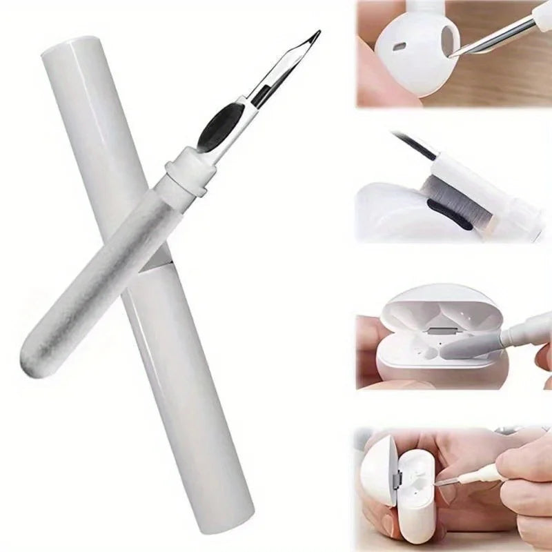 Multifuncional limpeza Pen Kit com escova macia, Earbuds Cleaner, Auscultadores Carregar Teclado de Computador, 3 em 1, 1Pc