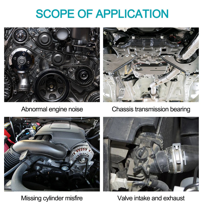 Analisador de motor anti-choque, ferramenta auditiva de motor automático, bloco de motor de carro, ferramenta de diagnóstico, estetoscópio de cilindro mecânico