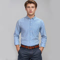 Novo 100% algodão oxford camisas xadrez masculinas negócios casuais de alta qualidade manga longa camisa de bolso para homens camisa de botão S-7XL