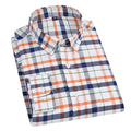 Camisa Oxford de manga comprida masculina, bolso único, xadrez de botões, listrada, camisas formais sociais masculinas, casual, 100 algodão