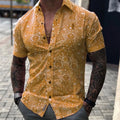 Camisa retrô xadrez masculina estampada vintage, manga havaiana curta grande, moda casual de luxo, verão, 2023