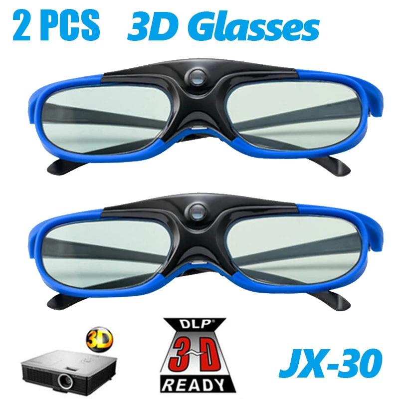 Óculos 3D Active Shutter para BenQ, Acer X118H, P1502, X1123H, H6517ABD, H65108D, Optoma JmGo, V8, Projetor XGIMI, 96-144HZ, 2pcs