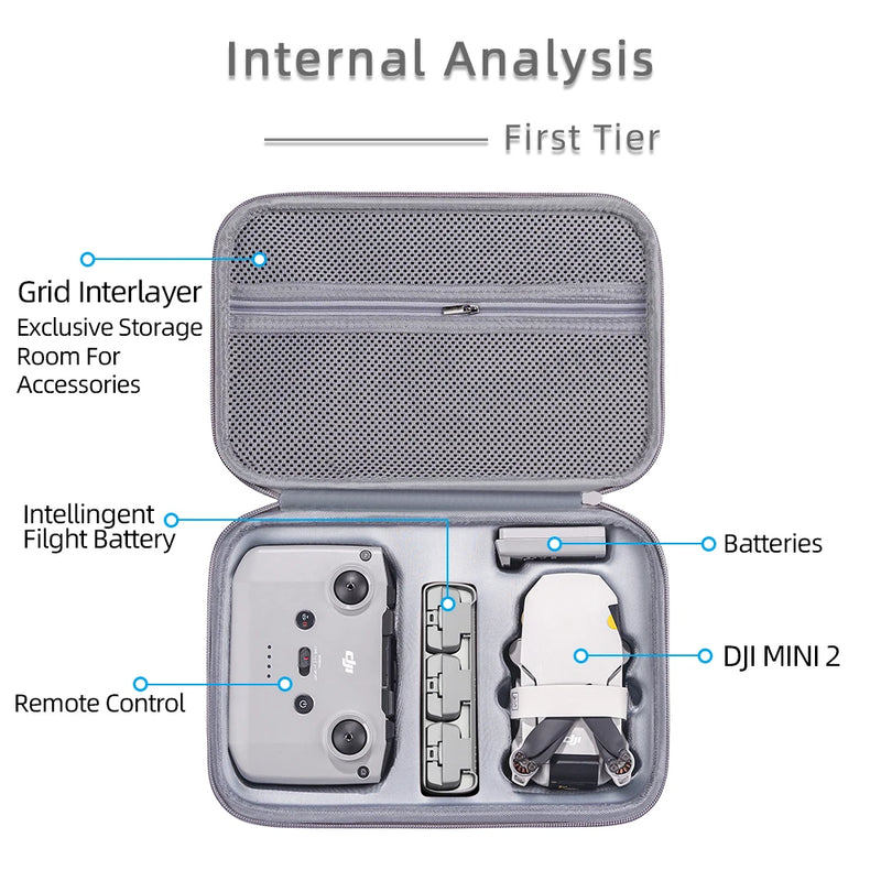 Bolsa de transporte de armazenamento para dji mini 2/mini 2 se/mini 4k drone bateria caixa de controle remoto proteção portátil bolsa acessórios