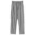 Pijama xadrez de algodão masculino, calças compridas para dormir, casual, solto, loungewear, aconchegante, macio, respirável, roupa de dormir