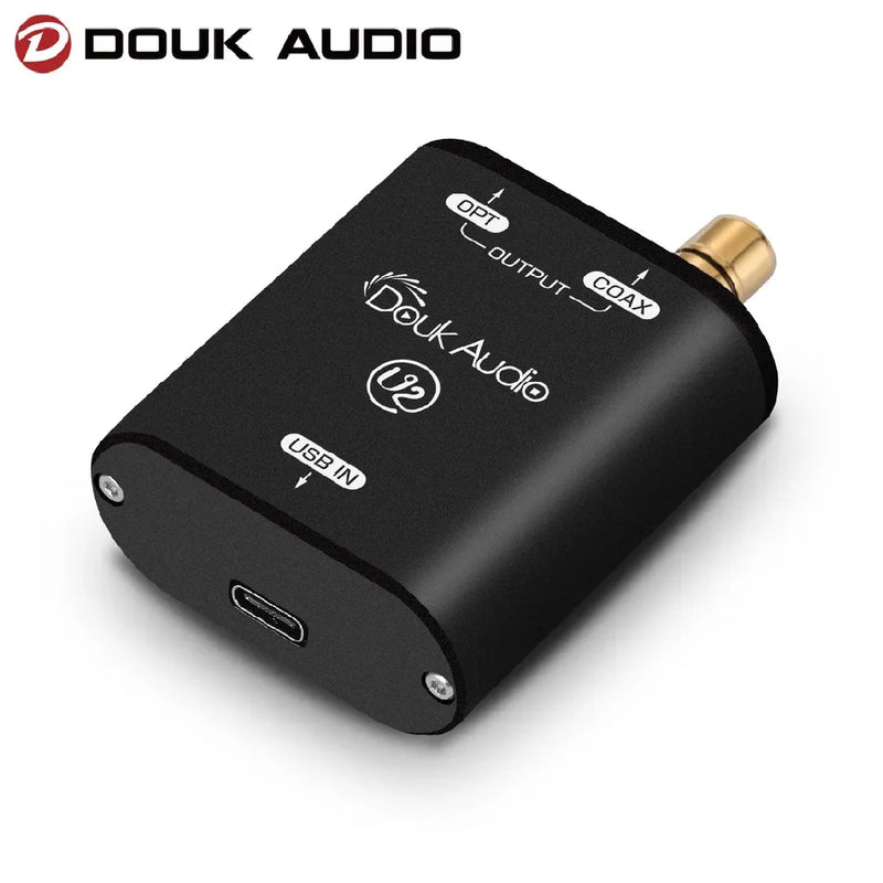 Áudio duplo U2 Mini conversor óptico coaxial, XMOS XU208, USB para SPDIF, Interface digital, DSD, PCM, 192KHz