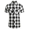 Verão novos homens de manga curta camisa xadrez vermelho/branco moda masculina negócios social vestido de festa de casamento topo tamanho grande 7xl-m