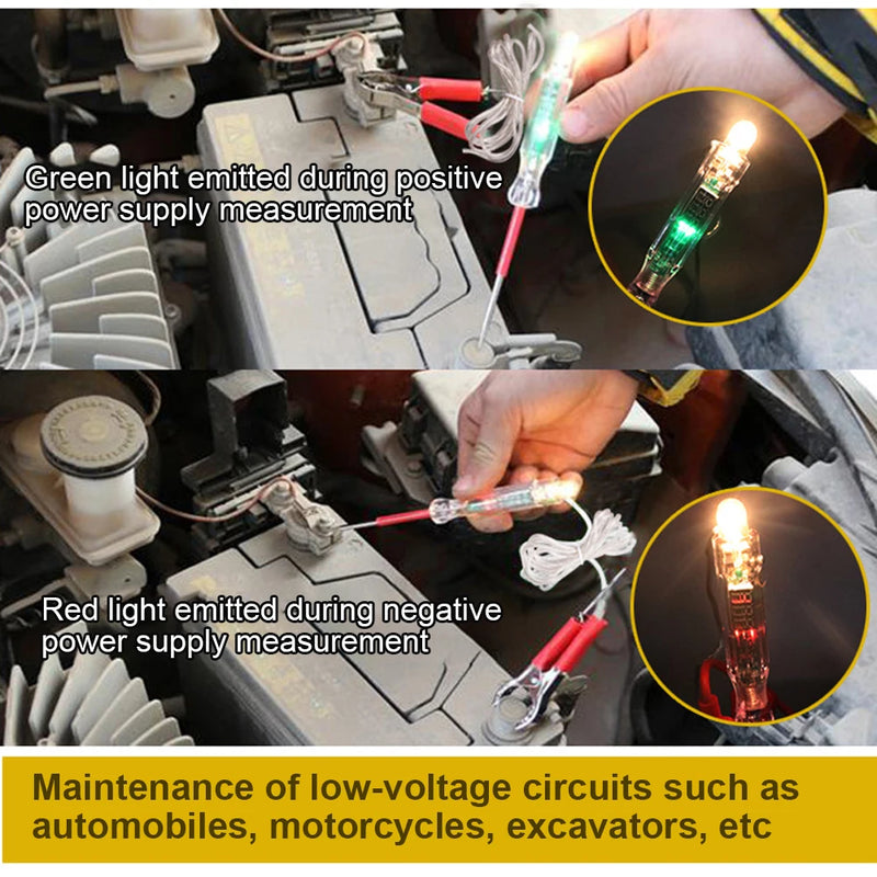 Circuito Automotivo Tester, Auto Light Probe Pen, Dual-Color LED Light, Caneta Teste Elétrico, Auto Circuito Repair Tools, 6V, 12V, 24V