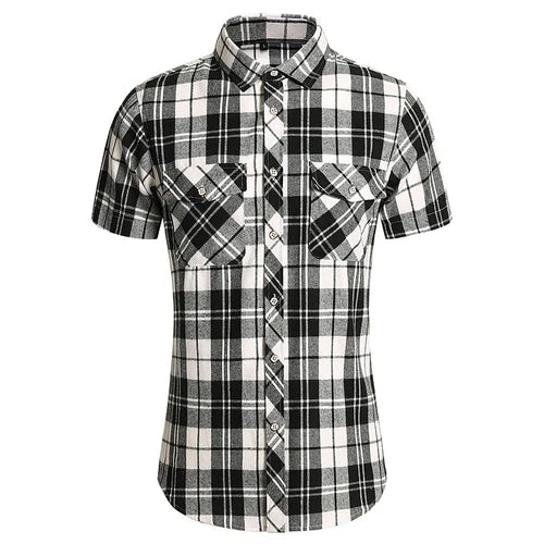 Verão novos homens de manga curta camisa xadrez vermelho/branco moda masculina negócios social vestido de festa de casamento topo tamanho grande 7xl-m