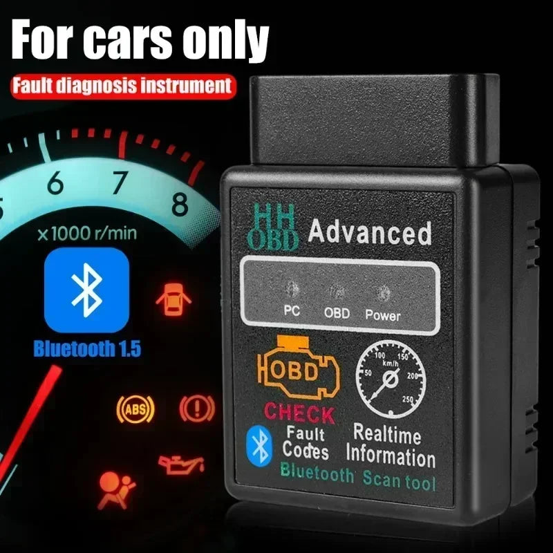 Scanner obd2 para carro, compatível com bluetooth elm327 v1.5, leitor de código obdii, ferramenta de diagnóstico, scanner para android, ios, windows