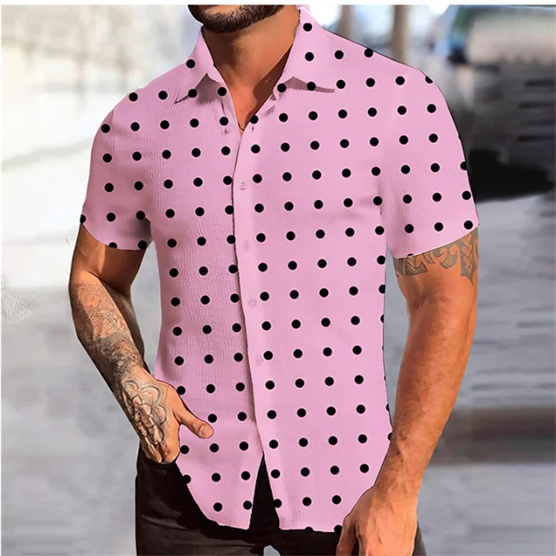 Camisa retrô xadrez masculina estampada vintage, manga havaiana curta grande, moda casual de luxo, verão, 2023