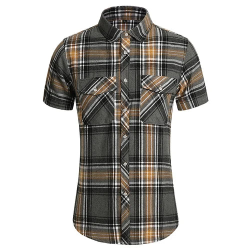 Verão novos homens de manga curta camisa xadrez vermelho/branco moda masculina negócios social vestido de festa de casamento topo tamanho grande 7xl-m