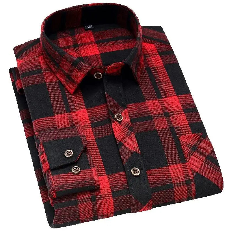 Alta qualidade macio e confortável camisas casuais dos homens outono primavera manga longa moda flanela xadrez masculino camisas de natal