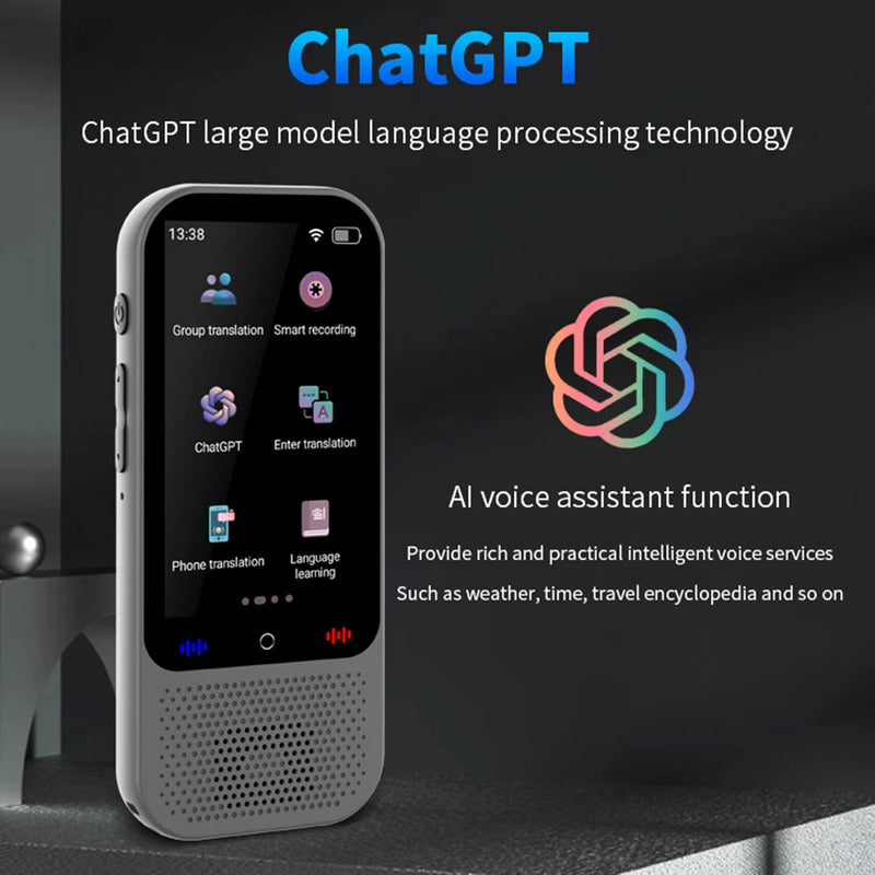 S80 Pro portátil Language Translator Device, Voz Traduzindo, 16 Tradução offline, Função ChatGPT, 138 Idiomas