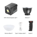 PULUZ-COB LED Handheld Luz de Preenchimento, Estúdio de Fotografia Luz, Temperatura Dual Color, 60W, 2500K-6500K, 13000Lux, 10000mAh