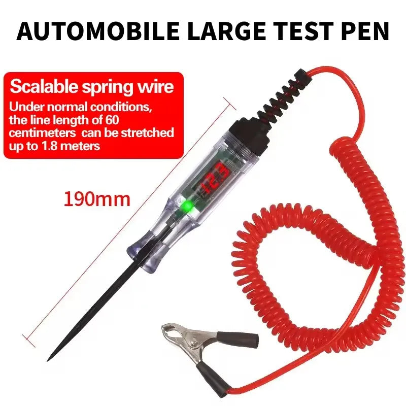 Testador de circuito de tensão de caminhão de carro, ferramentas automáticas de 3v-90v, caneta de teste de sonda de diagnóstico de carro, lâmpada, ferramentas de caneta de medição elétrica