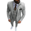 Ternos masculinos de 3 peças, slim fit, formal, casual, negócios, lapela champanhe, smoking formal para padrinhos de casamento (blazer + calça + colete)