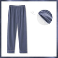 Pijama xadrez de algodão masculino, calças compridas para dormir, casual, solto, loungewear, aconchegante, macio, respirável, roupa de dormir