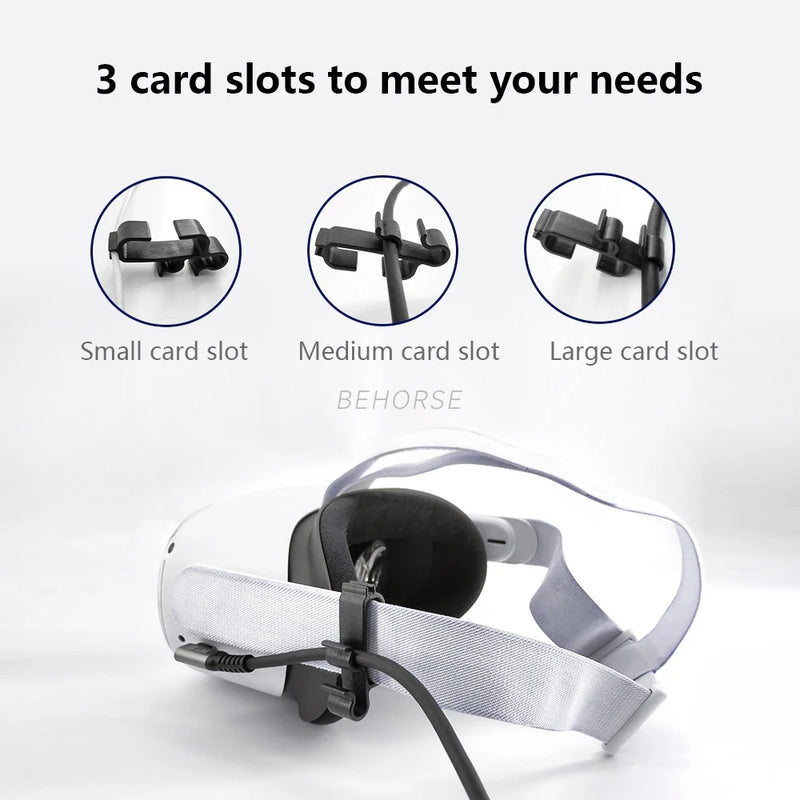 VR cabo braçadeira fivela cabo de dados Fixer Clip, Headset Strap Acessórios, apto para Oculus Quest 2, Quest 3, Pico 3, Pico 4, Link padrão