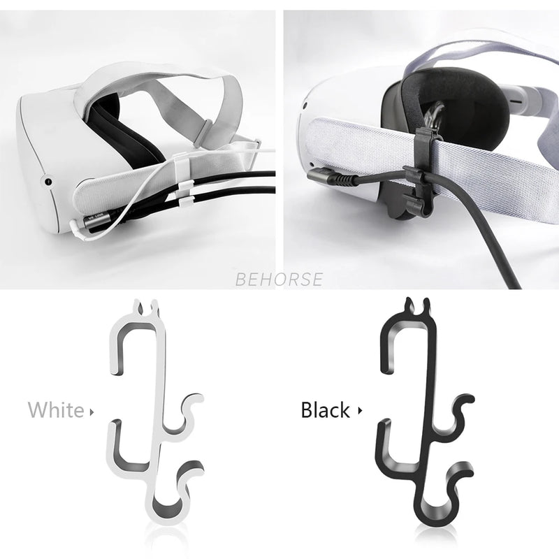 VR cabo braçadeira fivela cabo de dados Fixer Clip, Headset Strap Acessórios, apto para Oculus Quest 2, Quest 3, Pico 3, Pico 4, Link padrão