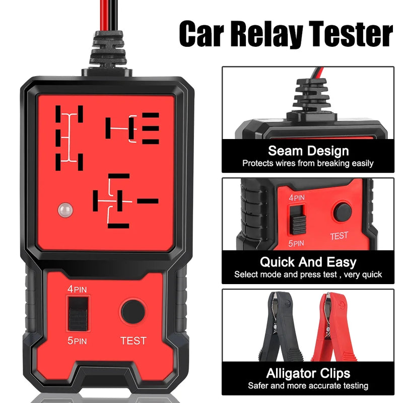 Luz indicadora LED para Verificador da bateria do carro, Teste eletrônico, Relé Tester, Ferramentas de diagnóstico, Acessórios automotivos, Universal, 12V