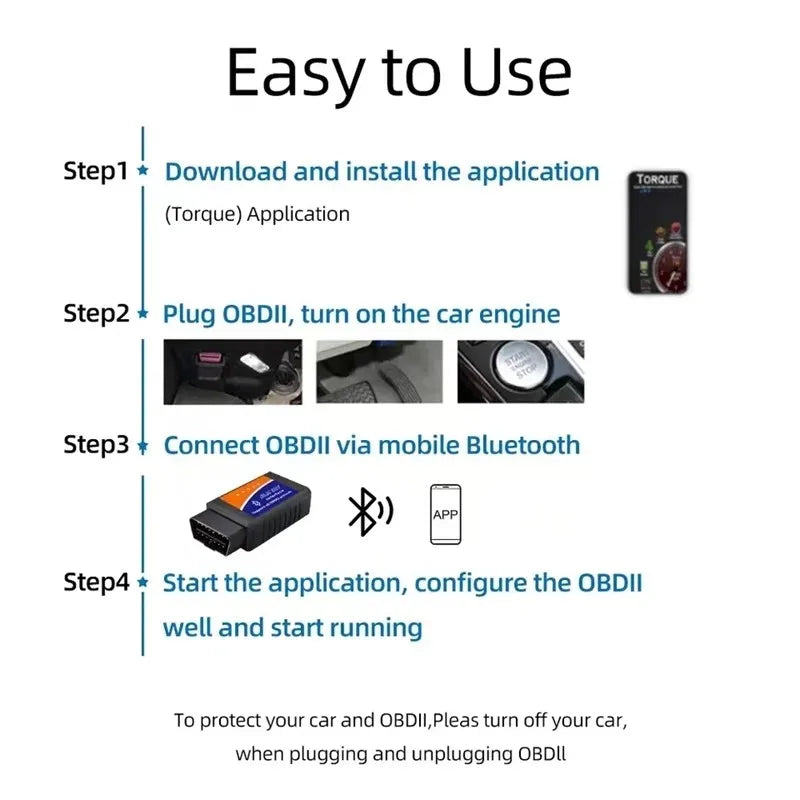 V1.5 v2.1 obd elm327 bluetooth obdii pode bus verificar motor carro auto diagnóstico scanner ferramenta interface adaptador para android pc ios