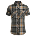 Camisa xadrez masculina com botões, manga curta, casual, tops 7xl, vinatge, verão, bolso duplo, roupas de grife, camisas de trabalho