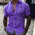 Camisa retrô xadrez masculina estampada vintage, manga havaiana curta grande, moda casual de luxo, verão, 2023