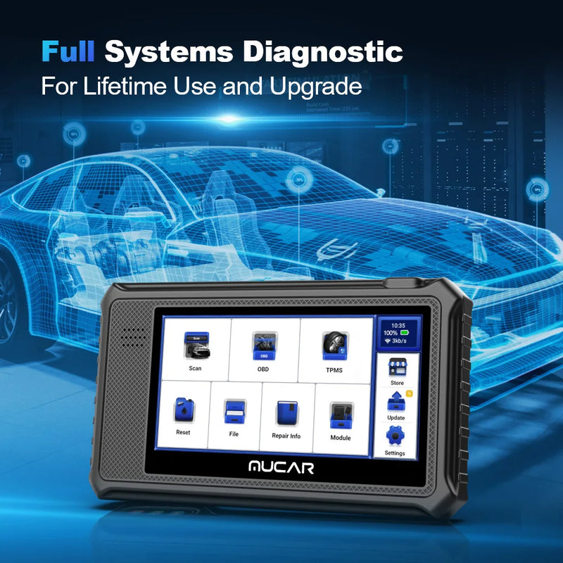 Mucar vo6 ferramentas profissionais de diagnóstico de carro sistema completo 28 redefinição ecu codificação teste bidirecional apagar código de erro obd2 scanner