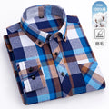 Camisa xadrez de manga longa masculina, 100% puro algodão, flanela, macia, regular-fit, escovada, bolso único, confortável, casual, S-8XL