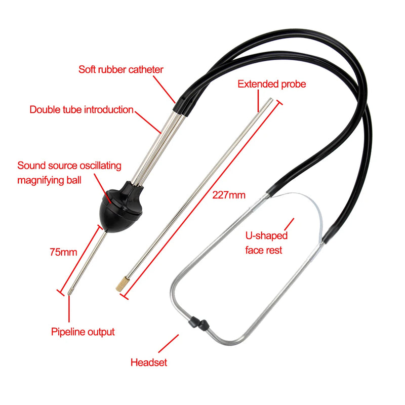 Analisador de motor anti-choque, ferramenta auditiva de motor automático, bloco de motor de carro, ferramenta de diagnóstico, estetoscópio de cilindro mecânico