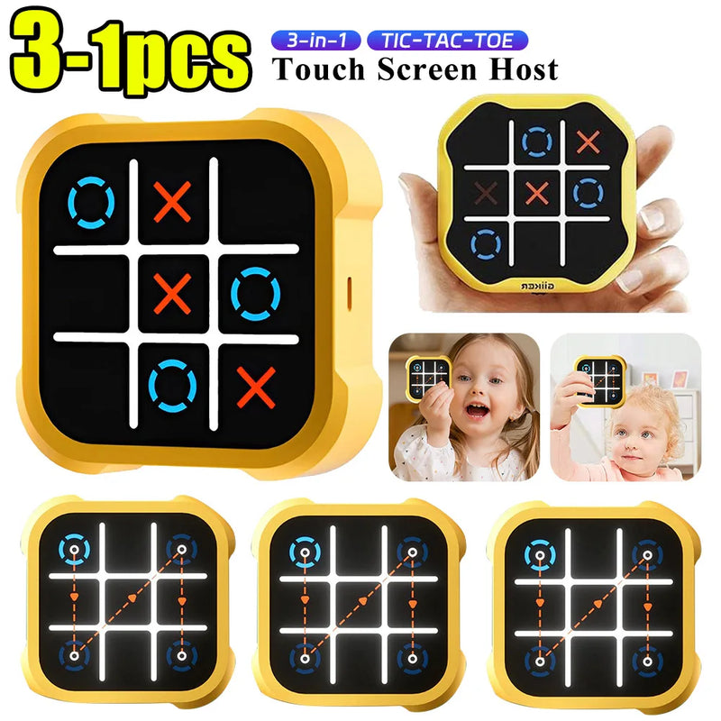 Jogo de xadrez multifuncional para crianças, brinquedos infantis, jogo de tabuleiro portátil portátil, presentes infantis, TAC-TOE Bolt, 3-1pcs