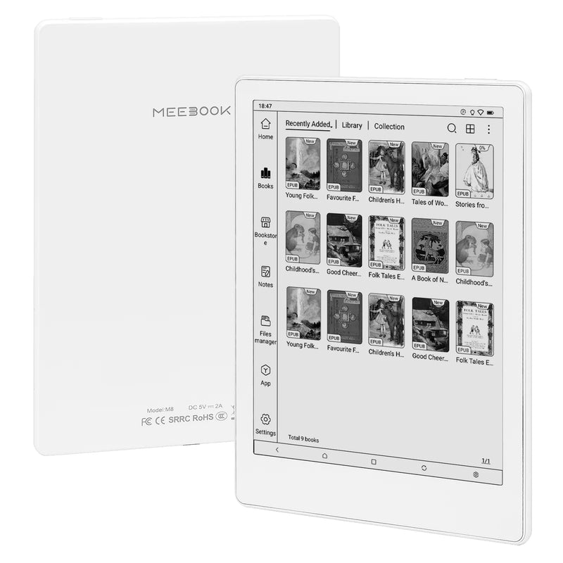 Meebook M8 7.8 "Android 14 Leitor de ebook э Ngaliyayzdemuden книга com google play store e atualização rápida 4G RAM 64GB ROM