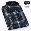 Camisa xadrez de manga longa masculina, 100% puro algodão, flanela, macia, regular-fit, escovada, bolso único, confortável, casual, S-8XL