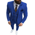 Ternos masculinos de 3 peças, slim fit, formal, casual, negócios, lapela champanhe, smoking formal para padrinhos de casamento (blazer + calça + colete)